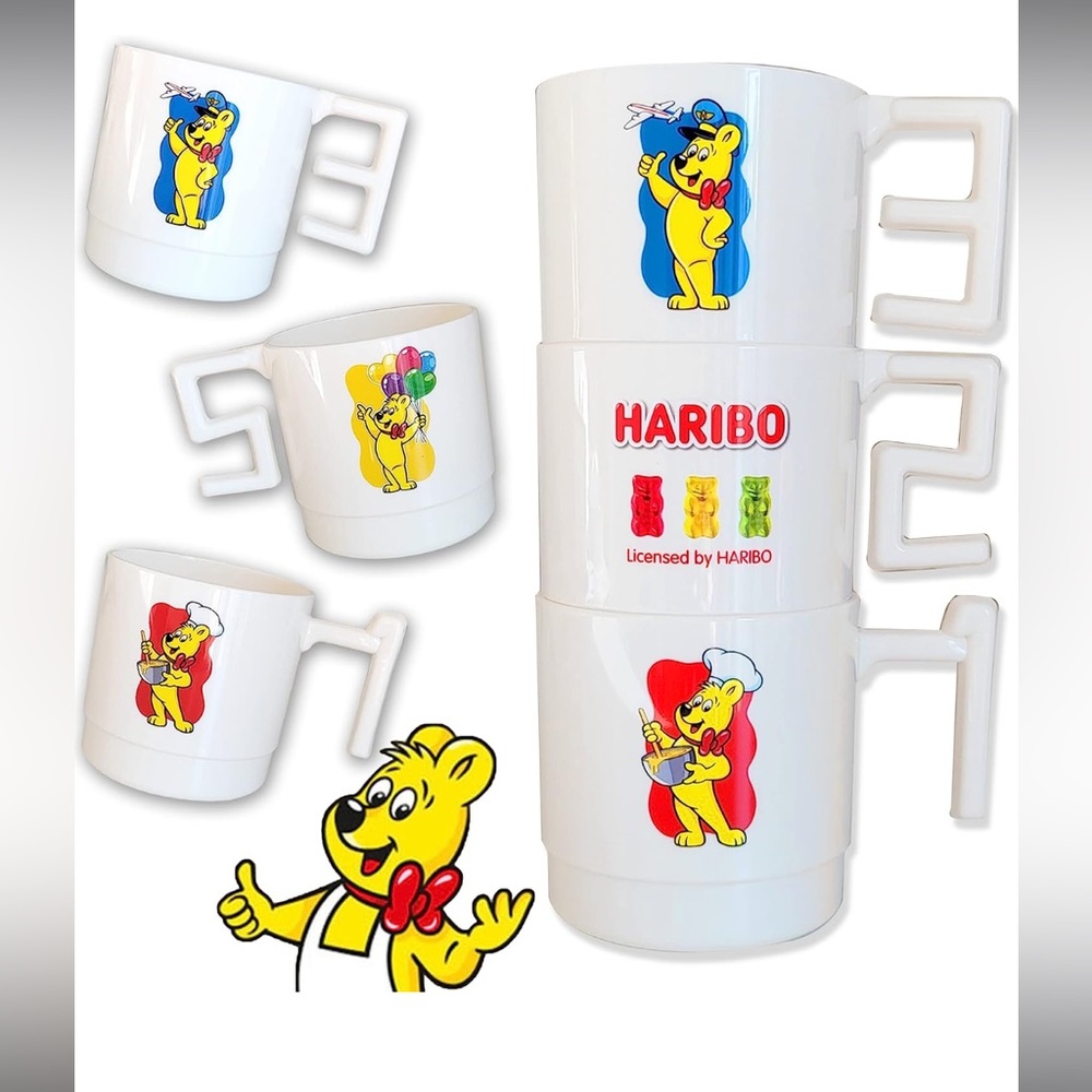 HARIBO_Gold Bears Toddler Cups, Cute 123 Handle Mug, Kids Plastic Cups Kids